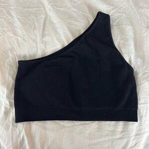 Black one shoulder bra top